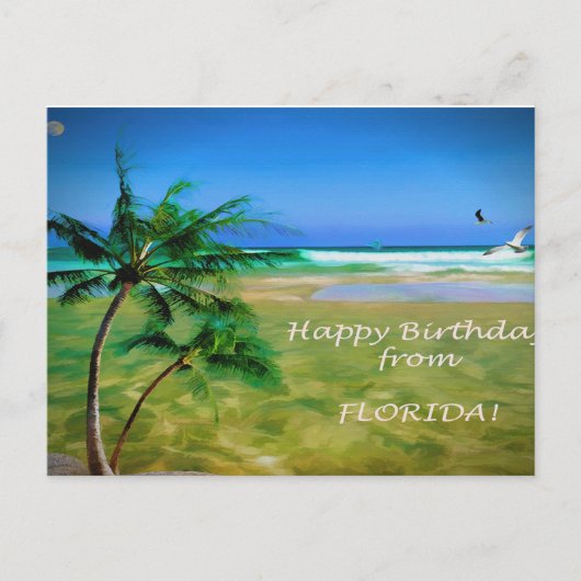 Gefeliciteerd verjaardag vanuit Florida Briefkaart (Voorkant)