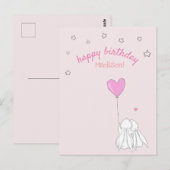 Gefeliciteerd verjaardag! Verjaardag Meisje met Mo Briefkaart (Voorkant / Achterkant)