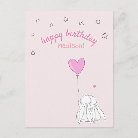 Gefeliciteerd verjaardag! Verjaardag Meisje met Mo Briefkaart (Voorkant)