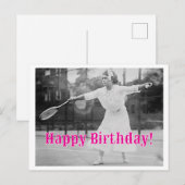 Gefeliciteerd Verjaardag Vintage Vrouwelijke Tenni Briefkaart (Voorkant / Achterkant)