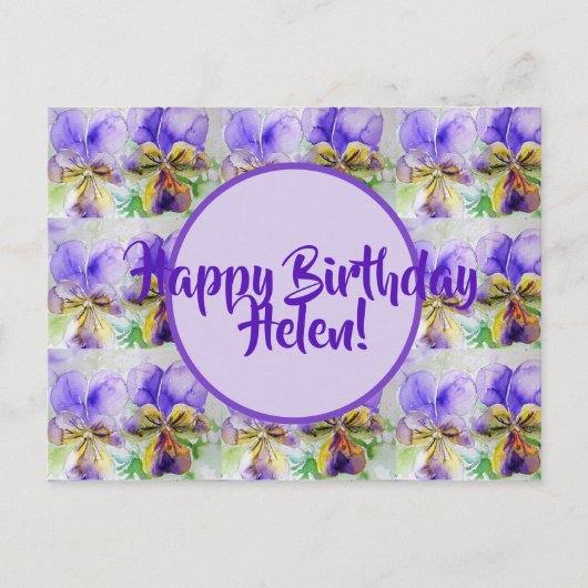 Gefeliciteerd Verjaardag Viola bloemendame Naam An Briefkaart (Voorkant)