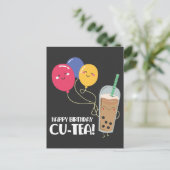 Gefeliciteerd Verjaardag Vriend Cute Bubble Tea Fe Briefkaart (Staand voorkant)