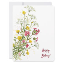 Gefeliciteerd verjaardag waterverf bloemisterij wi
