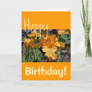 Gefeliciteerd Verjaardag! wenskaarten Oranje Iris Kaart