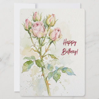 Gefeliciteerd verjaardag wijn iris aquarel bloem l feestdagenkaart
