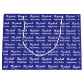 Gefeliciteerd Verjaardag Witte Script Naam Blauw Groot Cadeauzakje (Voorkant)