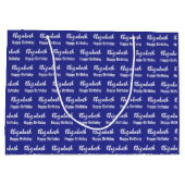 Gefeliciteerd Verjaardag Witte Script Naam Blauw Groot Cadeauzakje (Achterkant)