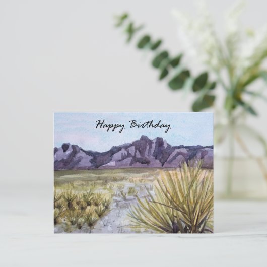 Gefeliciteerd Verjaardag Woestijn Cactus Bergen Wa Briefkaart (Staand voorkant)