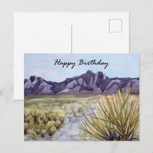 Gefeliciteerd Verjaardag Woestijn Cactus Bergen Wa Briefkaart (Voorkant / Achterkant)