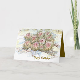 Gefeliciteerd Verjaardag Woestijn Cactus Landschap Kaart
