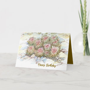 Gefeliciteerd Verjaardag Woestijn Cactus Landschap Kaart