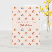 Gefeliciteerd Verjaardag | Zachte Doodle Regenboog Kaart (Gele Bloem)