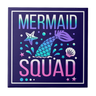 Gefeliciteerd Verjaardag Zeemeermin Squad Oceaan F Tegeltje