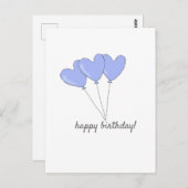 Gefeliciteerd Verjaardag Zoete Paarse Hartvormige Briefkaart (Voorkant / Achterkant)