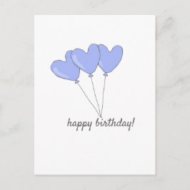 Gefeliciteerd Verjaardag  Zoete Paarse Hartvormige Briefkaart