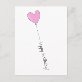 Gefeliciteerd Verjaardag - Zoete Roze Hartvormige  Briefkaart