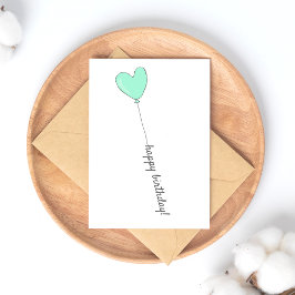 Gefeliciteerd verjaardag - Zoete turquoise hartvor Briefkaart