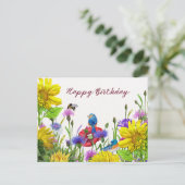 Gefeliciteerd Verjaardag Zonnebloemen, Wilde Bloem Briefkaart (Staand voorkant)