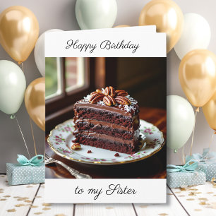 Gefeliciteerd Verjaardag Zus   Chocolade Cake Kaart