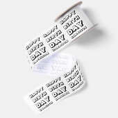 Gefeliciteerd verjaardag zwart wit aangepaste naam satijnen lint (Achterkant)