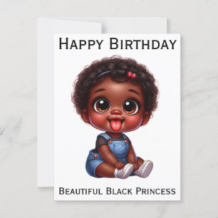 Gefeliciteerd verjaardag zwarte prinses melanine b briefkaart