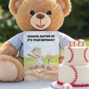 Gefeliciteerd verjaardags honkbal teddybeer voor p kaart