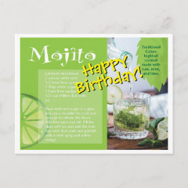 Gefeliciteerd Verjaardags Mojito Cocktail Recept A Briefkaart