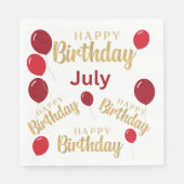 Gefeliciteerd verjaardagsdag juli Papier Napkin Servet (Voorkant)