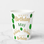Gefeliciteerd verjaardagsdag van mei papieren bekers (Achterkant)