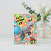 Gefeliciteerd verjaardagsdino! (Personaliseer teks Briefkaart (Staand voorkant)