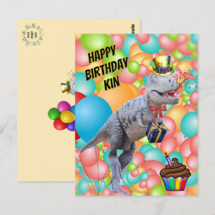 Gefeliciteerd Verjaardagsdinosaurus! (Personalisee Briefkaart