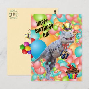 Gefeliciteerd Verjaardagsdinosaurus! (Personalisee Briefkaart