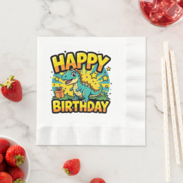 Gefeliciteerd verjaardagsdinosaurus servet