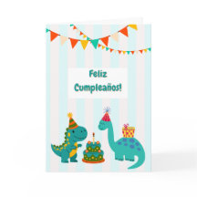 Gefeliciteerd Verjaardagskaart Dinosaurus Spaanse 