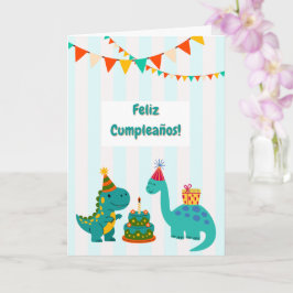 Gefeliciteerd Verjaardagskaart Dinosaurus Spaanse  Kaart