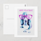 Gefeliciteerd Verjaardagskaart Koele Hond Briefkaart (Voorkant / Achterkant)