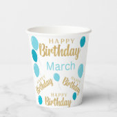 Gefeliciteerd verjaardagsmars Papierbekertje Papieren Bekers (Achterkant)