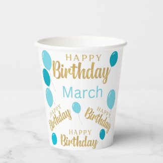 Gefeliciteerd verjaardagsmars Papierbekertje Papieren Bekers