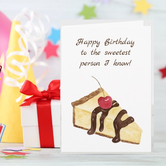 Gefeliciteerd Verjaarde Waterverf Cheesecake Choco Kaart