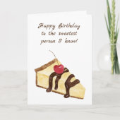 Gefeliciteerd Verjaarde Waterverf Cheesecake Choco Kaart (Voorkant)