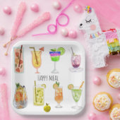 Gefeliciteerd verjaarfeest Unieke cocktail afbeeld Papieren Bordje (Feest)