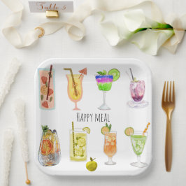 Gefeliciteerd verjaarfeest Unieke cocktail afbeeld Papieren Bordje