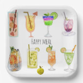 Gefeliciteerd verjaarfeest Unieke cocktail afbeeld Papieren Bordje (Voorkant)