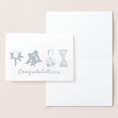 Gefeliciteerd Verloving Bell Flower Bow Folie Kaarten (Display)