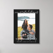 Gefeliciteerd Verloving Foto Couple's Sign Canvas Afdruk (Voorkant)