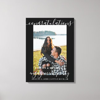 Gefeliciteerd Verloving Foto Couple's Sign Canvas Afdruk