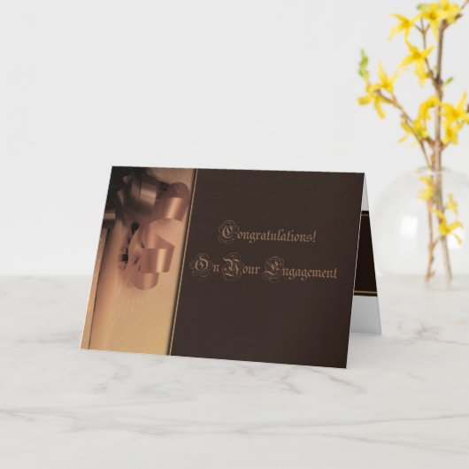 Gefeliciteerd Verloving Kaart (Gele Bloem)