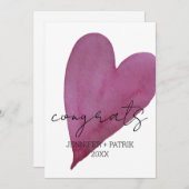 Gefeliciteerd Verloving Weddenschap Gift Heart Aankondiging (Voorkant / Achterkant)