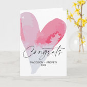 Gefeliciteerd Verloving Weddenschap Gift Heart Kaart (Gele Bloem)
