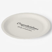 Gefeliciteerd Verlovings Script Naam Crème Wit Papieren Bordje (Gekanteld)